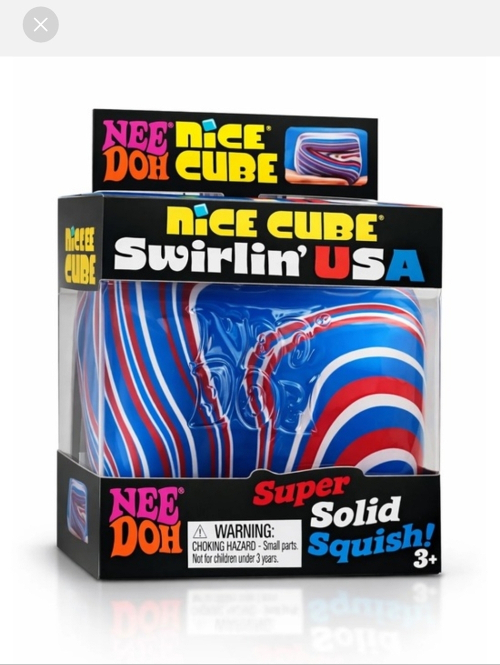 NeeDoh Nice Cube Swirlin' USA Solid Squish - Red, White & Blue